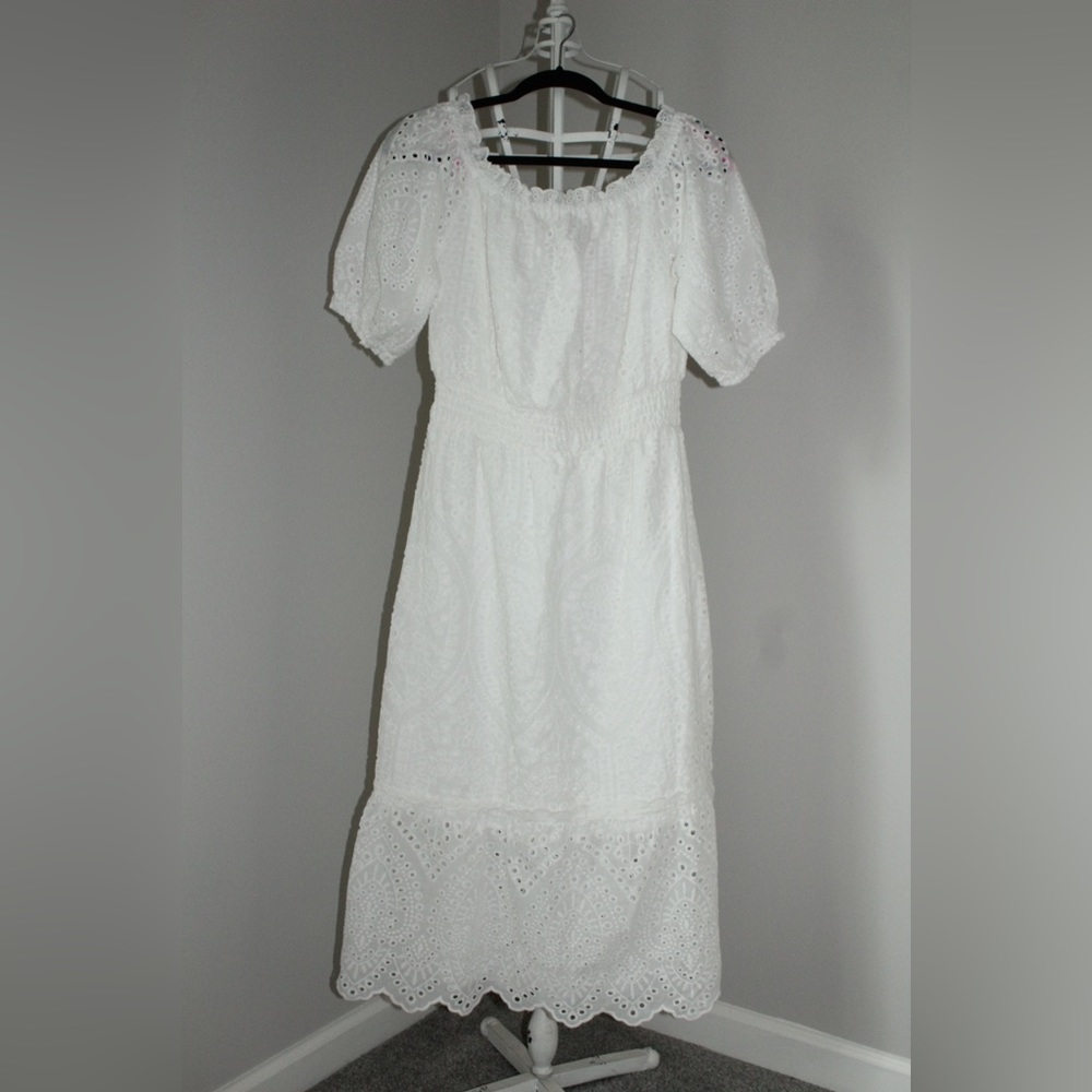 Betsy Johnson Eyelet Midi Dress